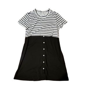 Maternity Striped Nursing Dress